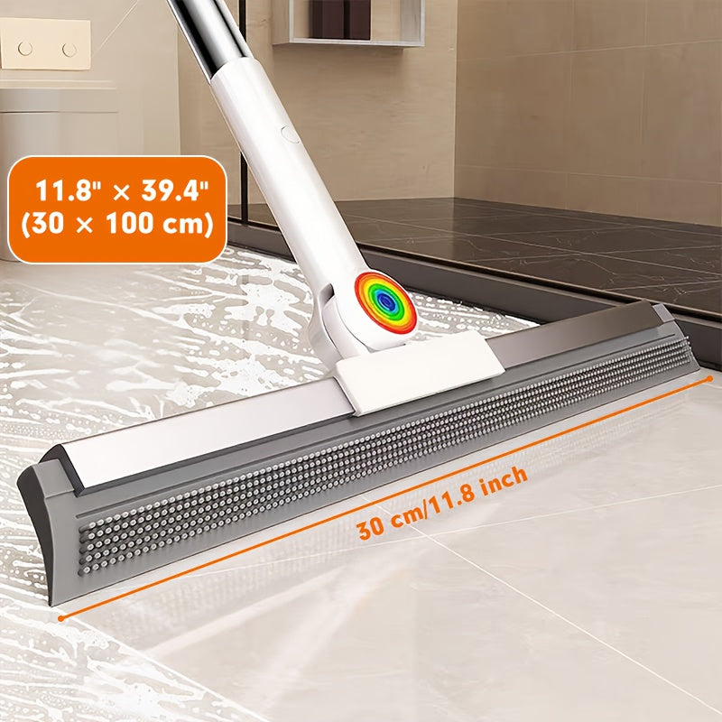 Floor Squeegee with Rubber Lip & TPE Bristles