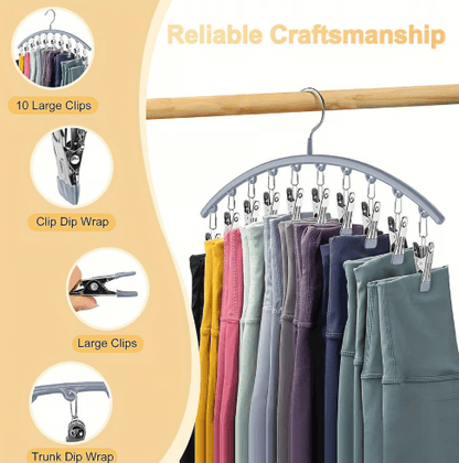 Leggings Organizer Clothes Hanger with Rubber Clips