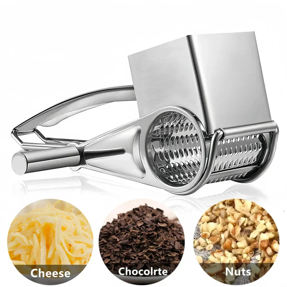 Rotary Grater for Cheese Made of Stainless Steel