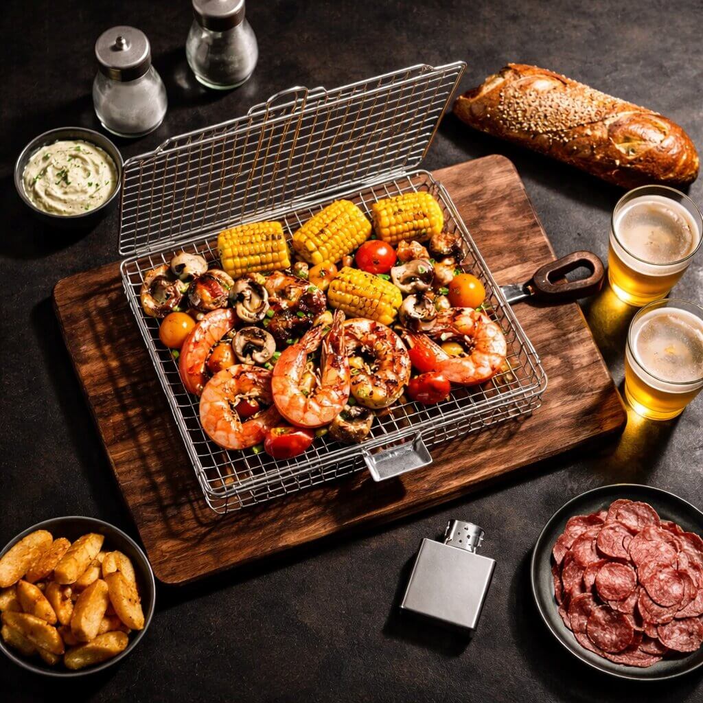 GrillMaster Pro Stainless Steel Grill Basket