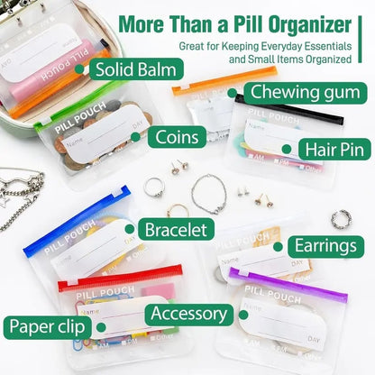 Pill Organizer with 14 Compartments and Zipper
