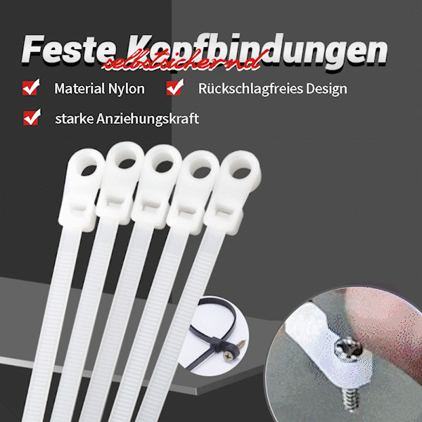 PowerGrip Cable Ties with Screw Mount – 100 Pack