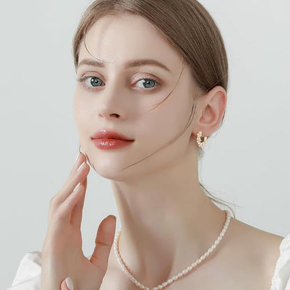 Twisted Hoop Earrings with Pearls