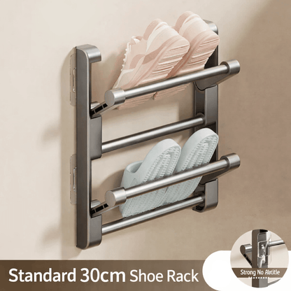 Wall-Mounted Shoe Rack with Drainage System