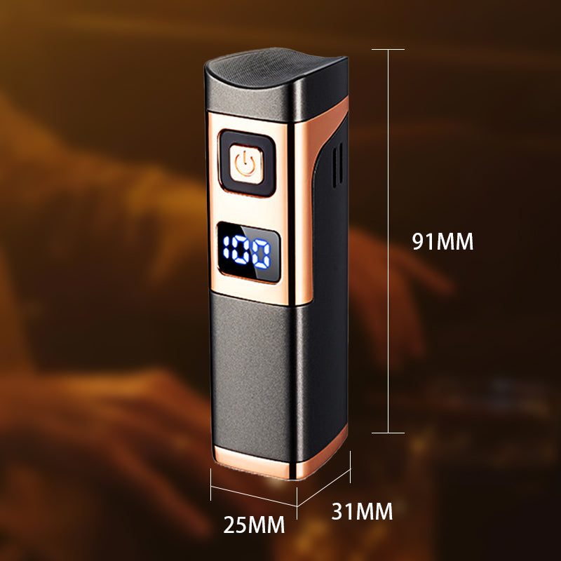 Lighter with LED Display and Triple Jet Flame