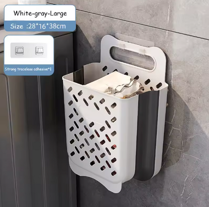 Space-saving laundry basket extendable & foldable