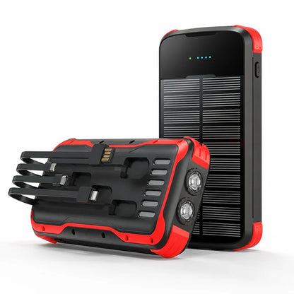 Solar-Powered High-Capacity Power Bank (Integrated Multi-Charging Cables & Jump Starter)