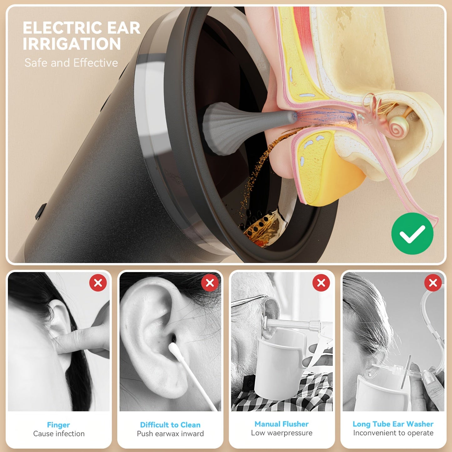 Electric Ear Cleaner with Dual Water Tank