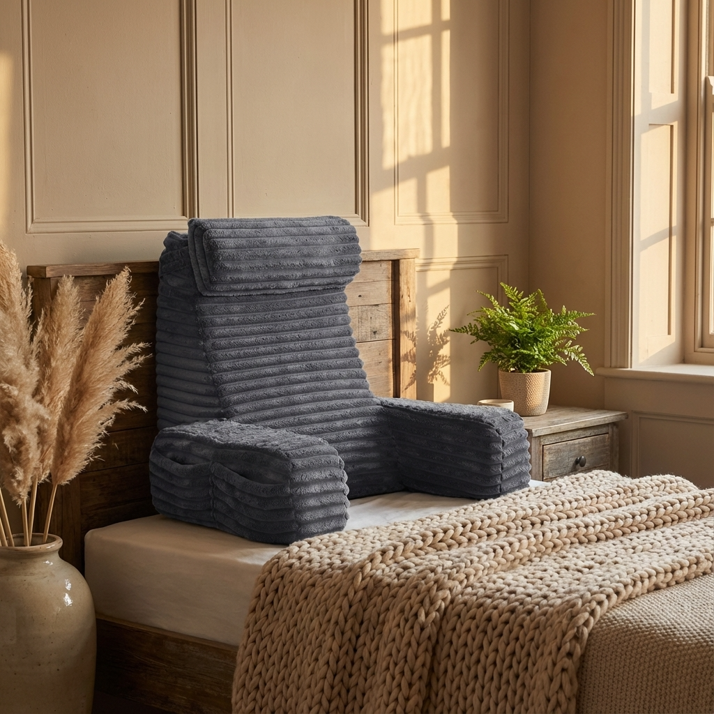 Back Support Cushion with Armrests & Headrest