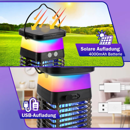 Solar-powered UV mosquito trap with RGB light