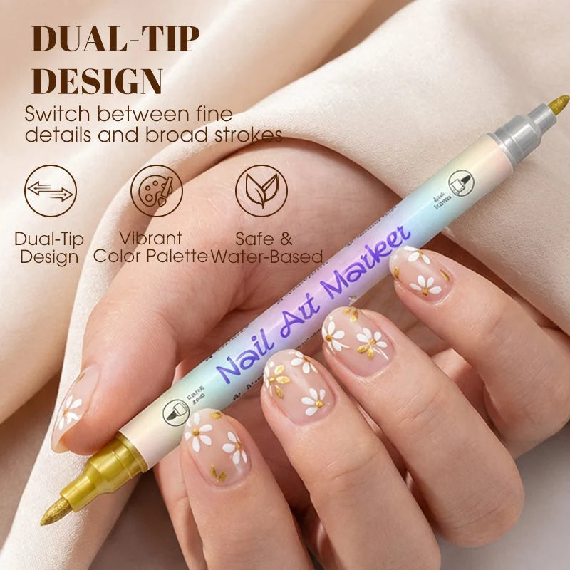 Nail Art Marker Set with Double Tip
