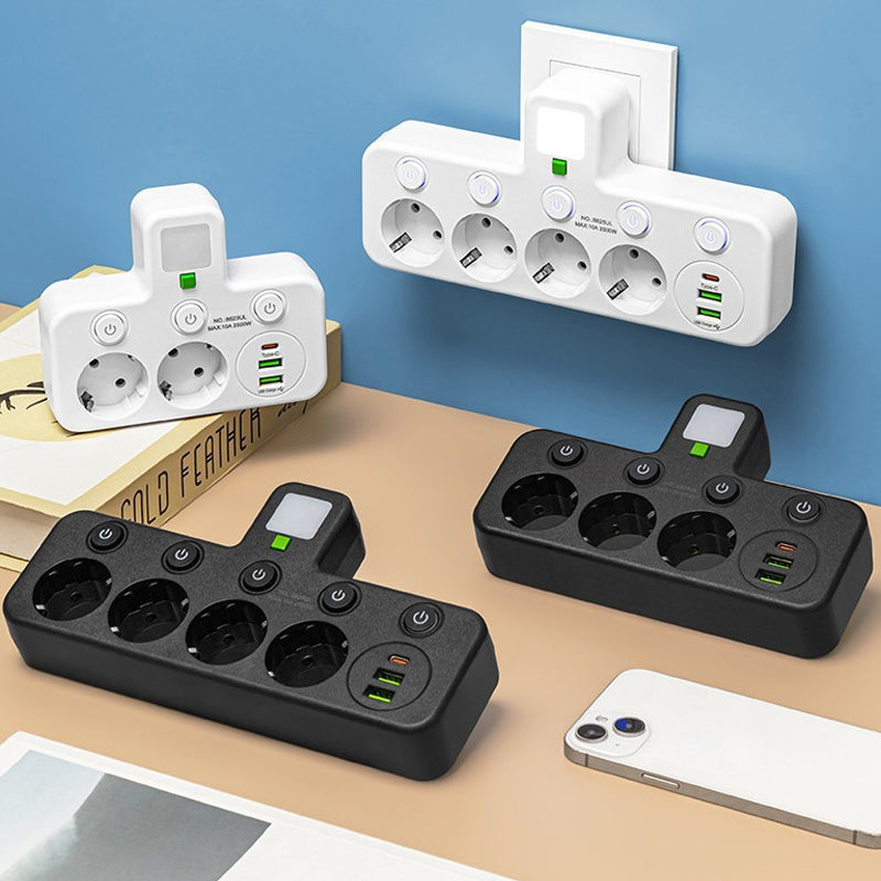 PowerNest Extension Lead with USB Ports & Switches