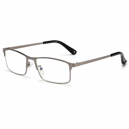 Anti-Blue Light Metal Half-Rim Reading Glasses (Available +1.0–+4.0)