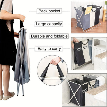 Laundry sorter 3 compartments foldable