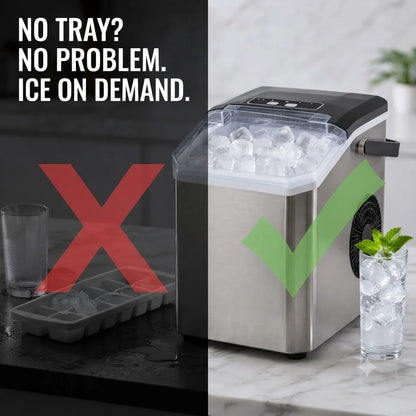 ICEFLOW Compact Ice Maker with Transparent Lid