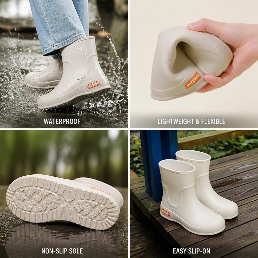 Waterproof Lightweight Non-Slip Rain Boots (Short Ankle)