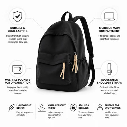 Durable Fabric Multi-Pocket Backpack for Laptop