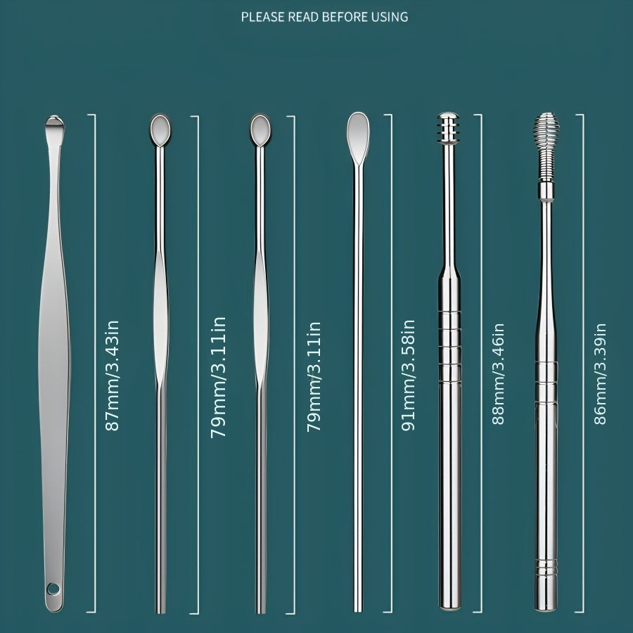 Stainless Steel Ear Cleaning Kit – 6 Pieces