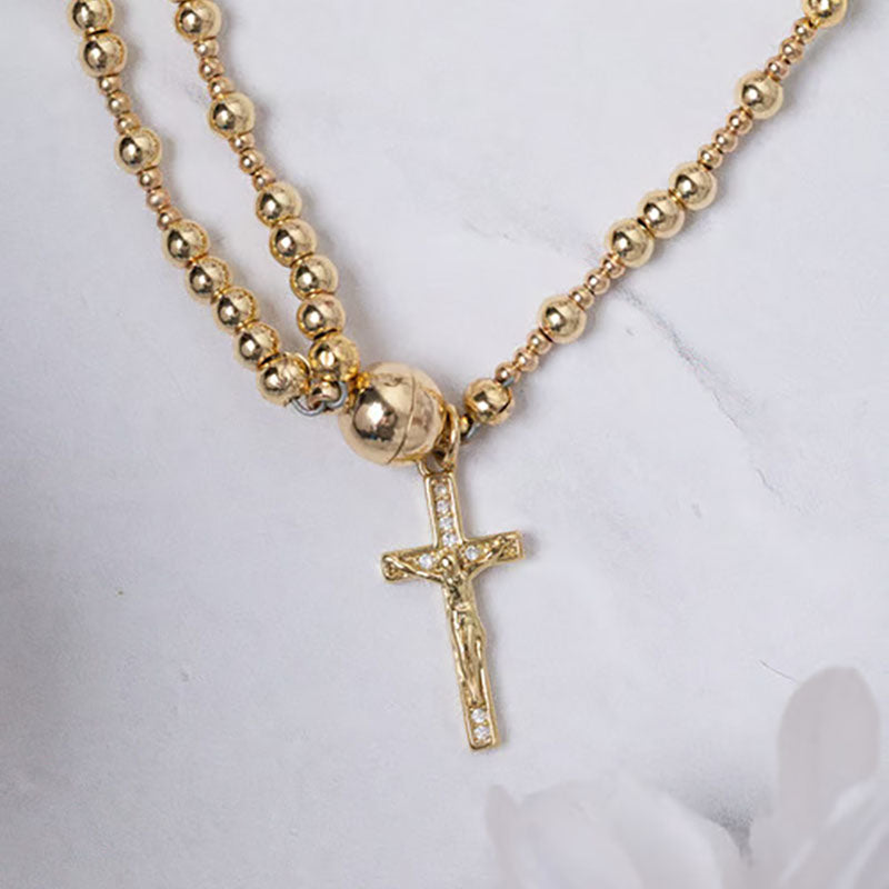 Handcrafted Pearl Prayer Bracelet with Magnetic Clasp