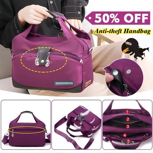 Nylon Crossbody Bag with Anti-Theft Protection