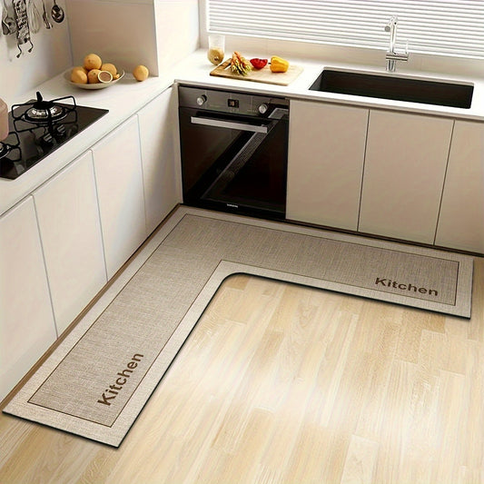 L-Shaped Kitchen Mat Non-Slip & Absorbent