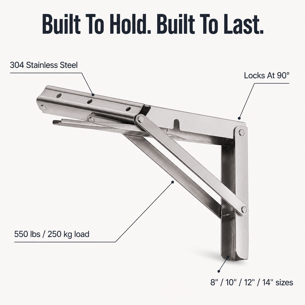 Folding Wall Brackets Stainless Steel 250kg
