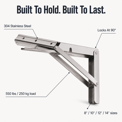 Folding Wall Brackets Stainless Steel 250kg