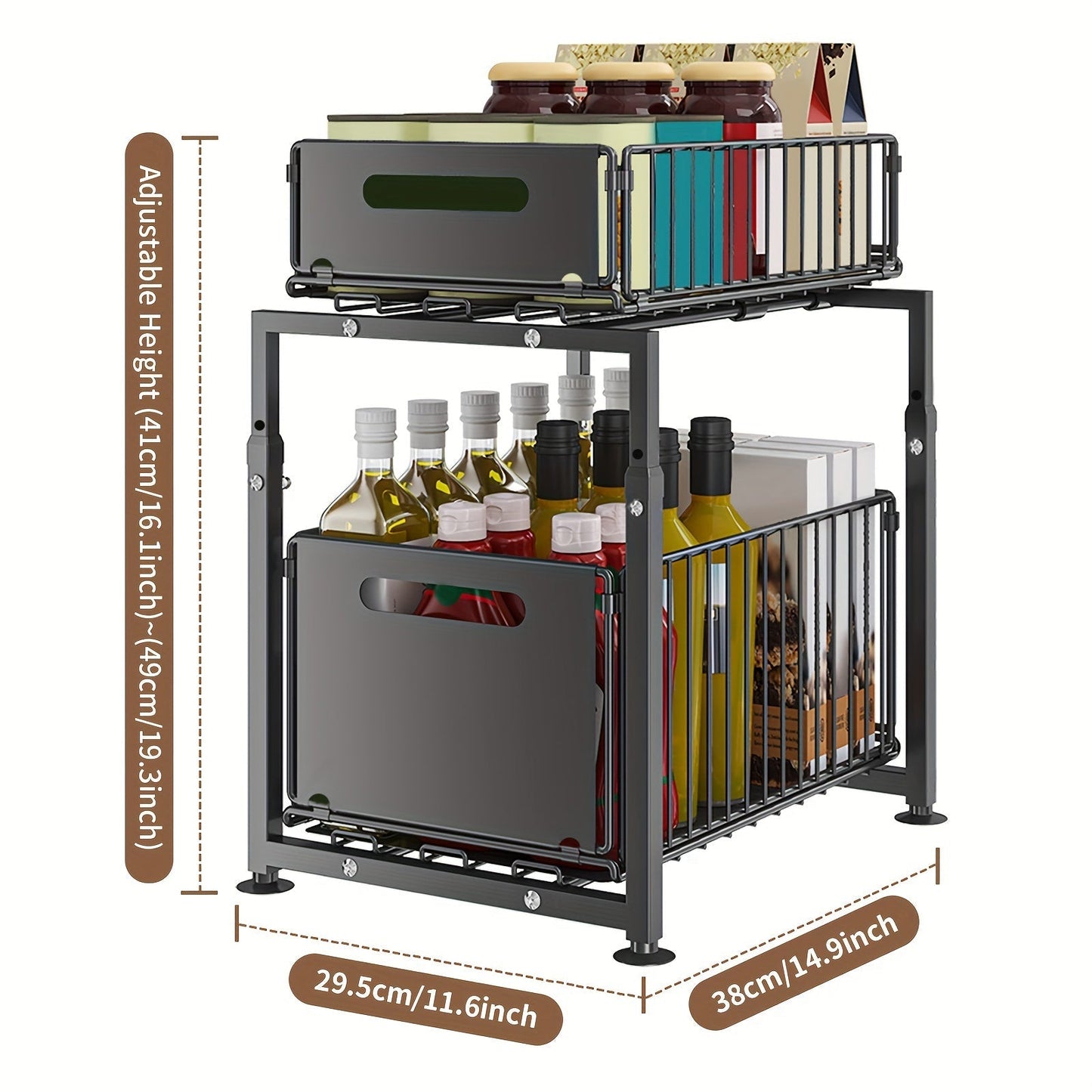 Extendable Kitchen Shelf 2 Tiers