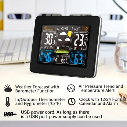 Digital weather station with indoor and outdoor sensor