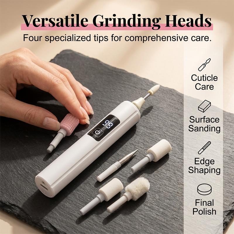 Electric Nail File with 4 Grinding Attachments