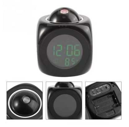 Projection Alarm Clock with LED Time & Temperature