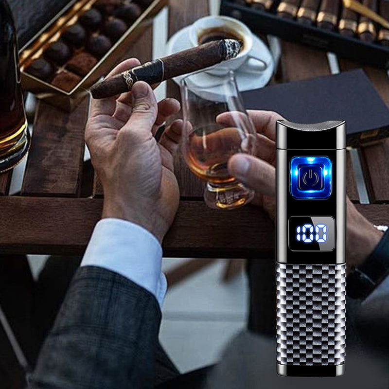Lighter with LED Display and Triple Jet Flame