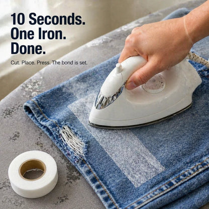 Iron-on adhesive tape – repair tears & hems in 10 seconds