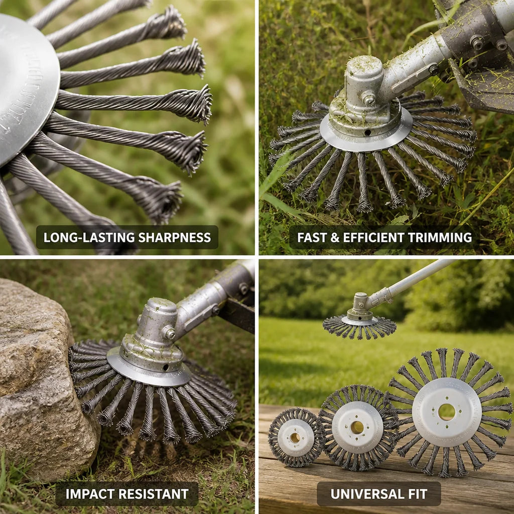 Carbon Steel Wire Brush Trimmer Head (Universal Fit)