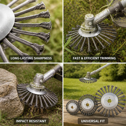 Carbon Steel Wire Brush Trimmer Head (Universal Fit)