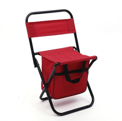 Folding chair with integrated cooler bag