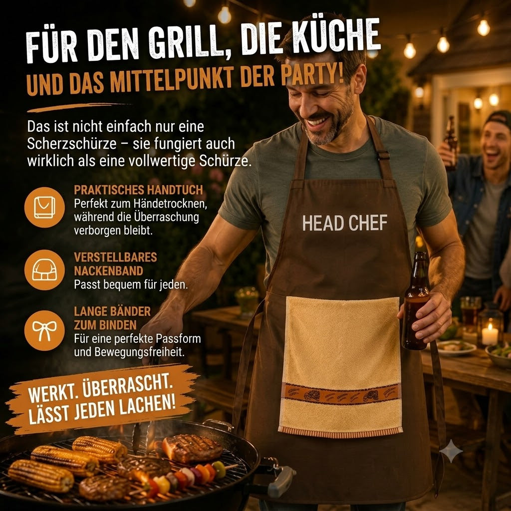 Funny Cooking Apron with Towel Surprise