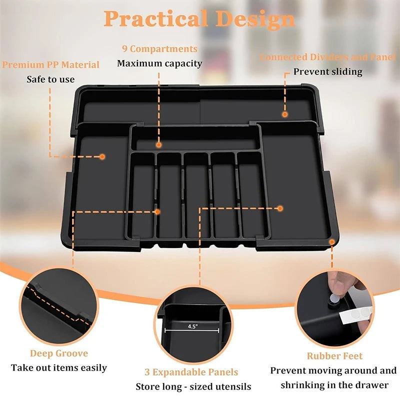 Expandable Drawer Organizer for Cutlery