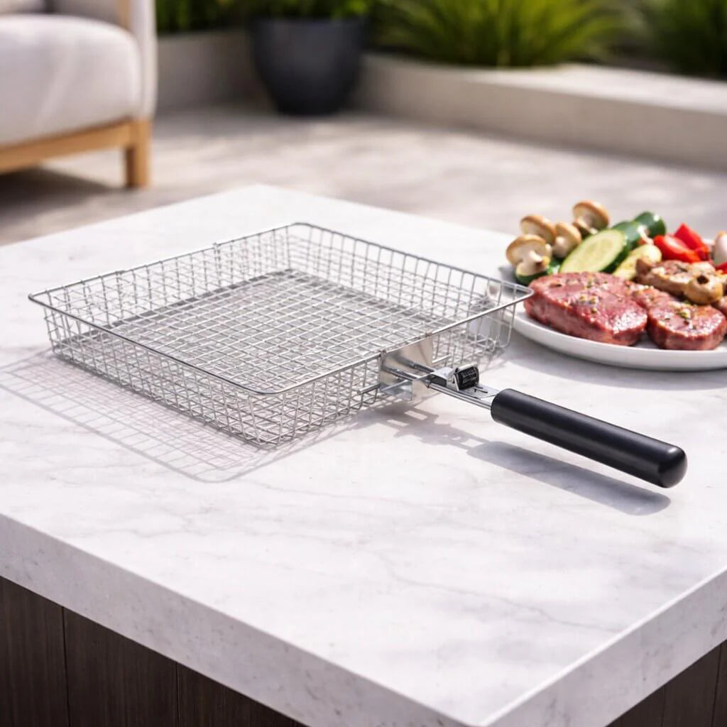 GrillMaster Pro Stainless Steel Grill Basket