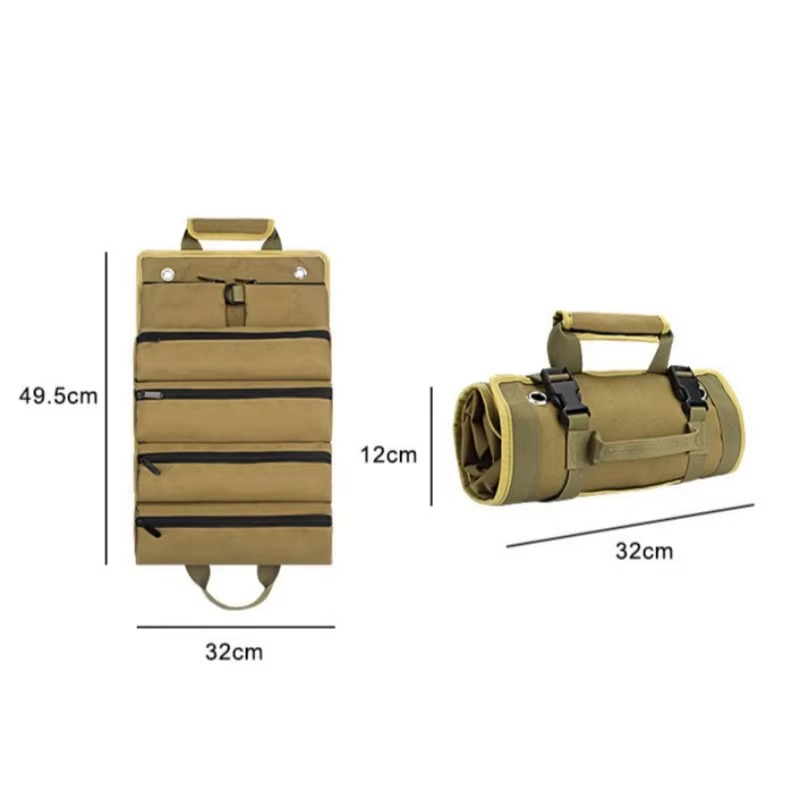 Tool Roll Bag with Removable Pockets