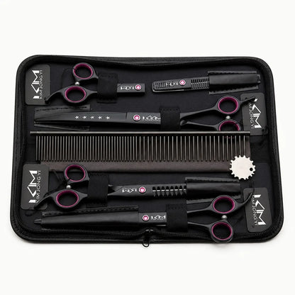 Dog grooming kit with stainless steel blades and ergonomic handles