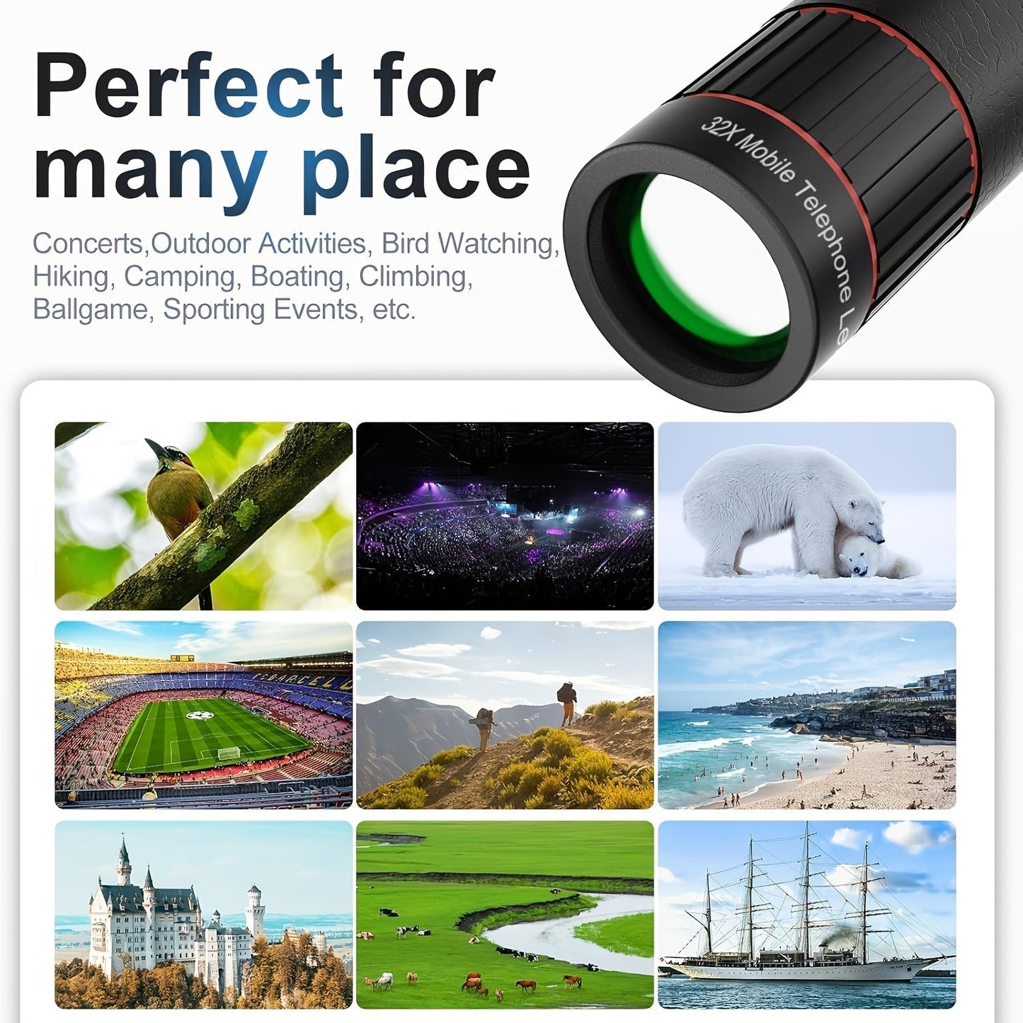 32x Zoom Telephoto Lens for Smartphones