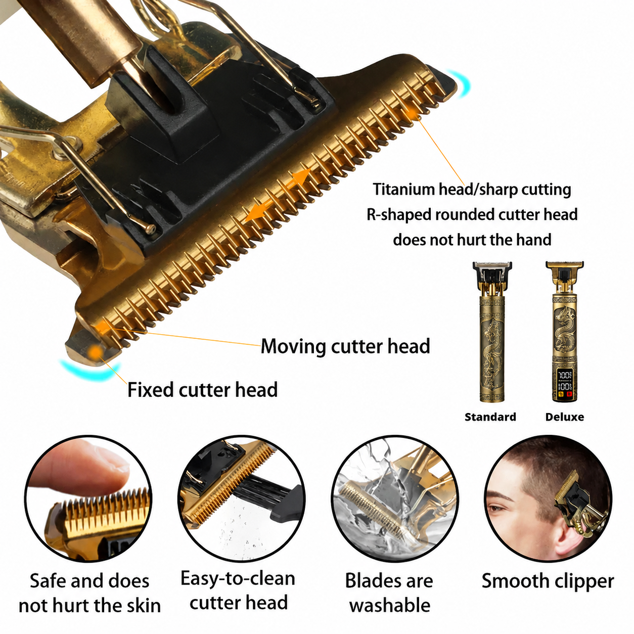 Professional Hair Clipper with Carbon Steel T-Blade
