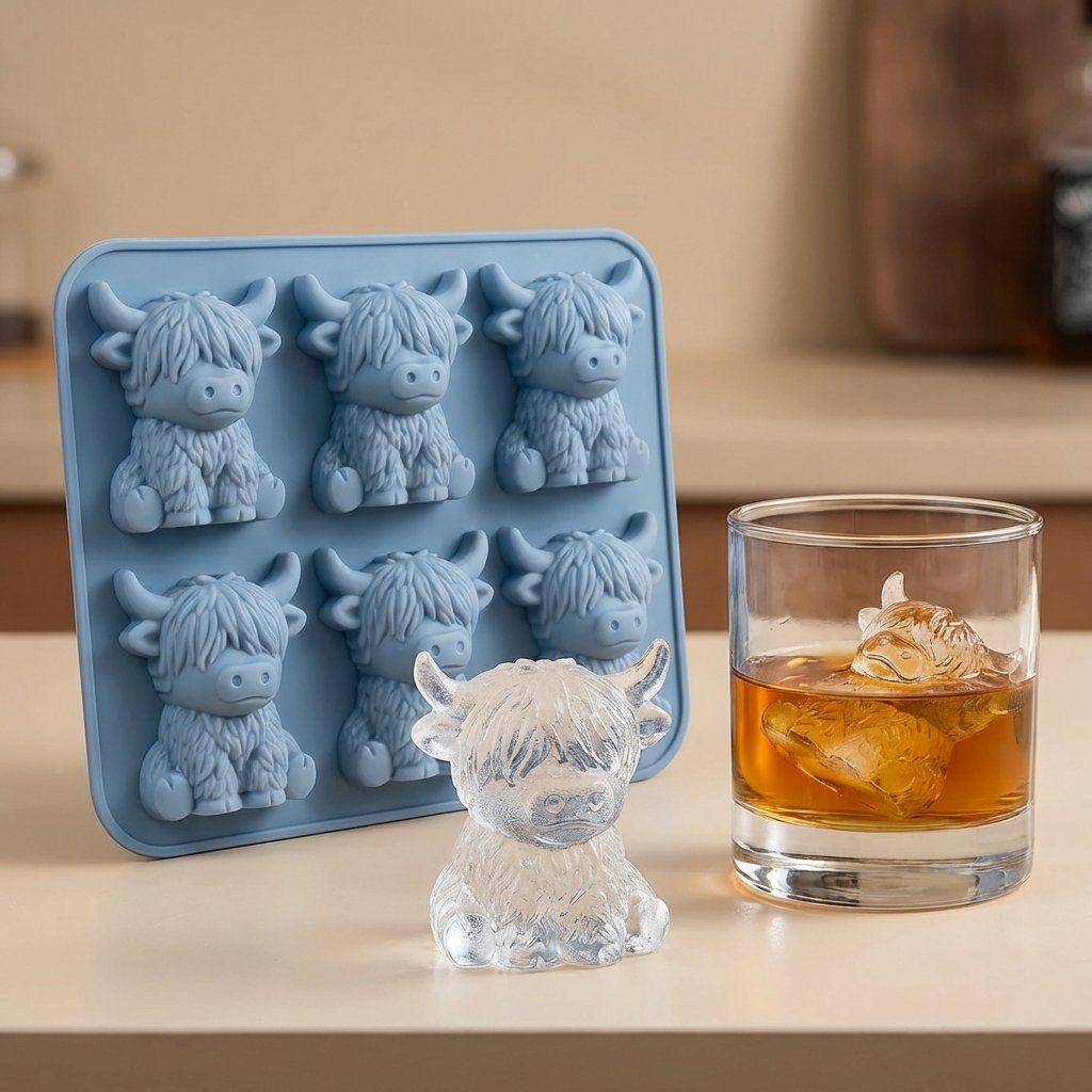 Highland Cow Ice Cube Mold 3D Silicone Ice Tray
