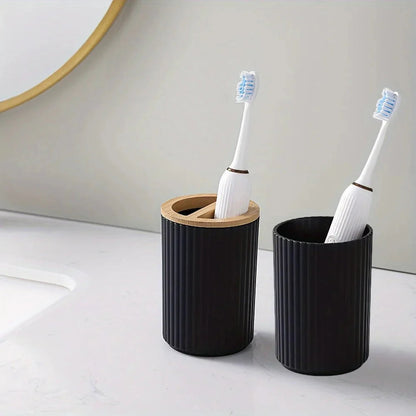 6-piece Bathroom Set with Bamboo Accents