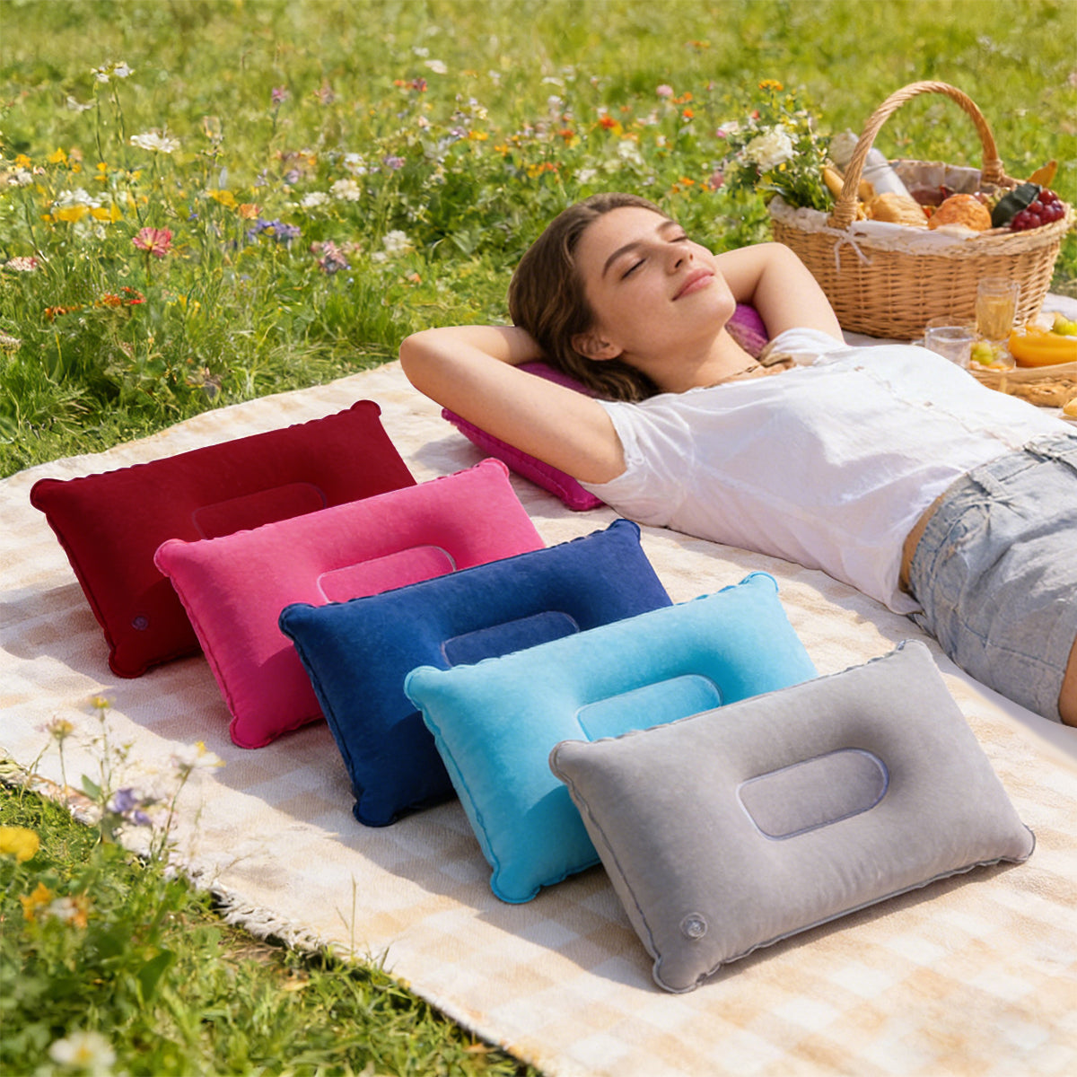 Inflatable Travel Pillow Set 2-Piece