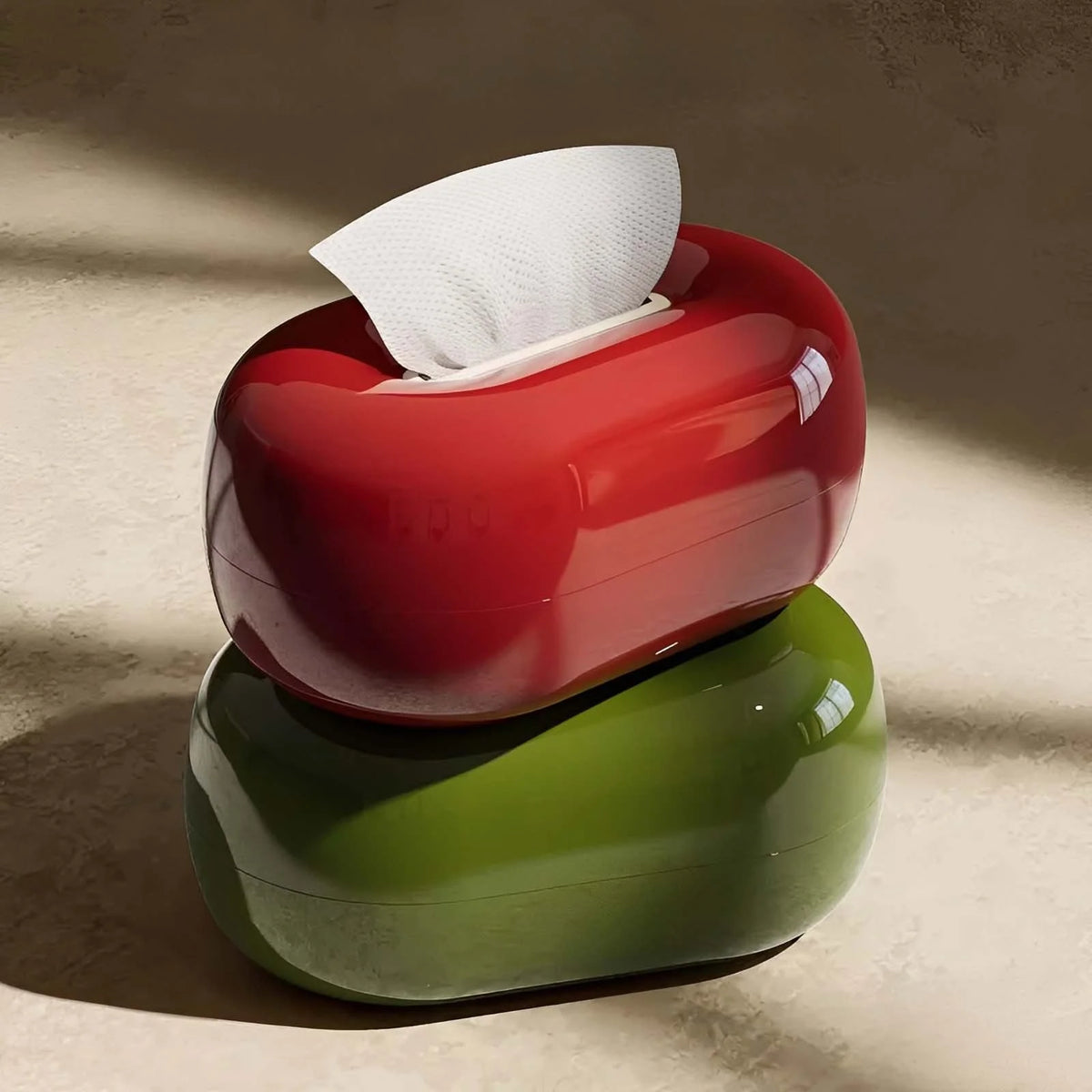 Ceramic Tissue Holder Pebble Shape 23x11 cm