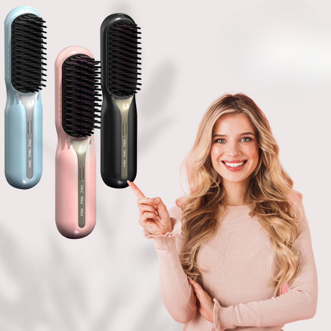 Cordless Hair Styler with Ceramic Brush, Rechargeable