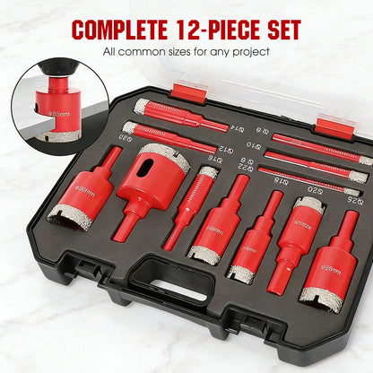 Diamond Dry Drilling Set 12-piece 6-35 mm