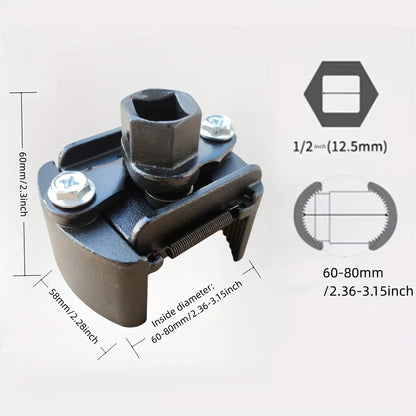 Adjustable Oil Filter Wrench 60–80 mm | 2-Claw Grip for Oil Filters